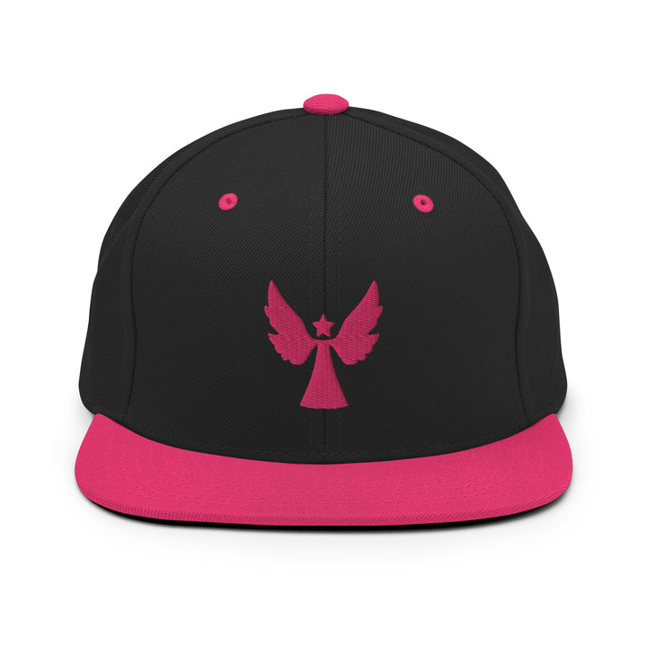 Casquette Ange Snapback noire rose