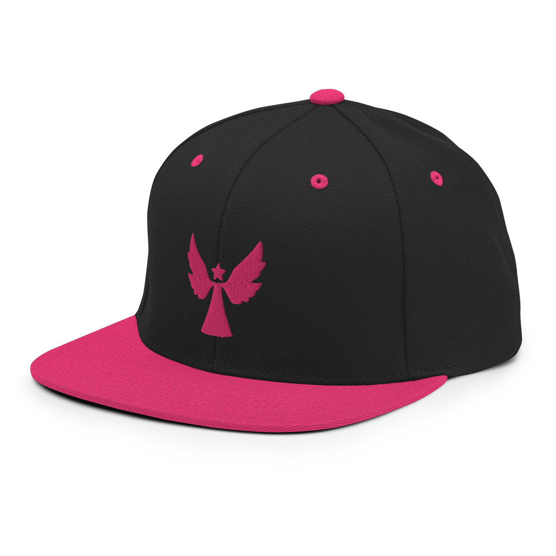 Casquette Ange Snapback noire rose