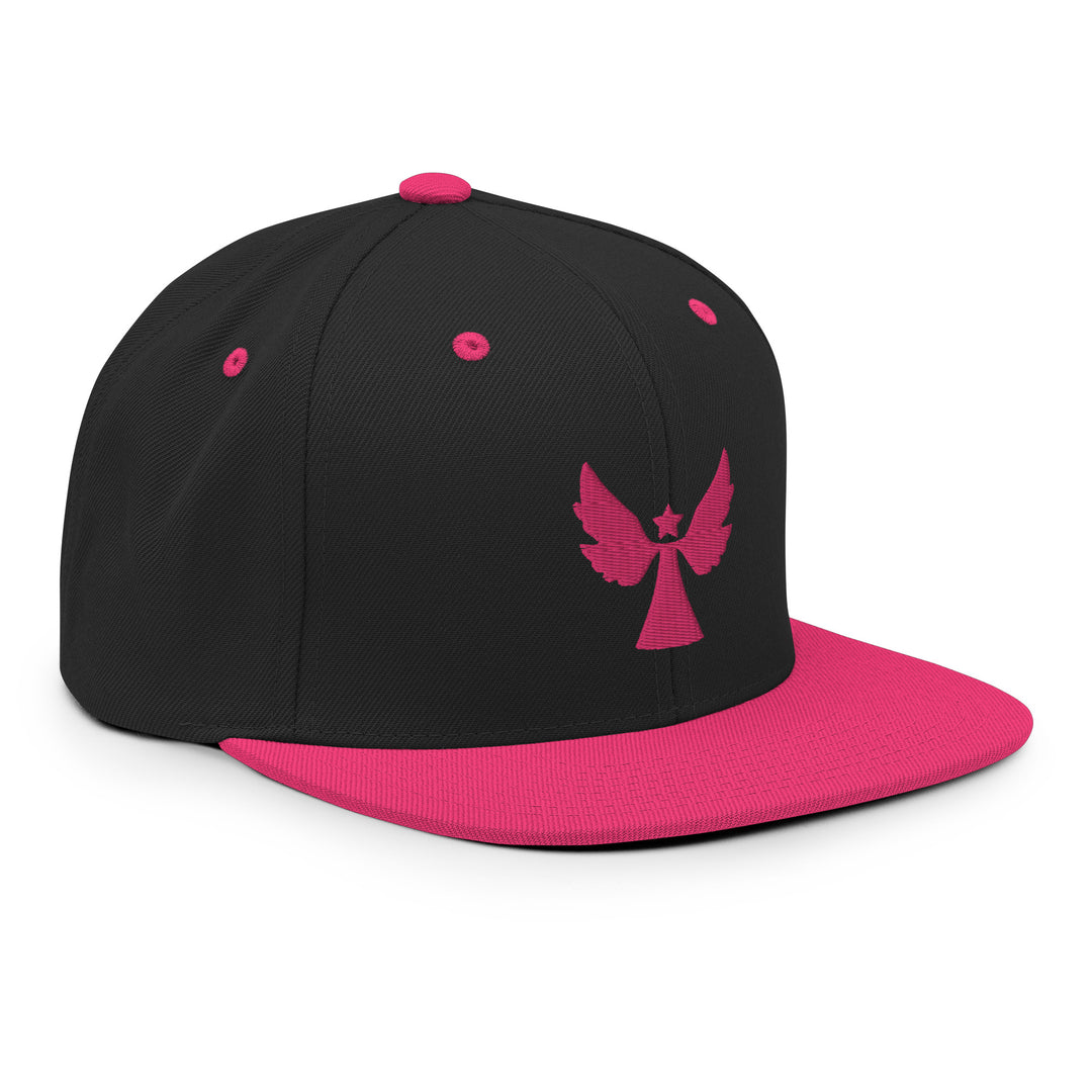 Casquette Ange Snapback noire rose