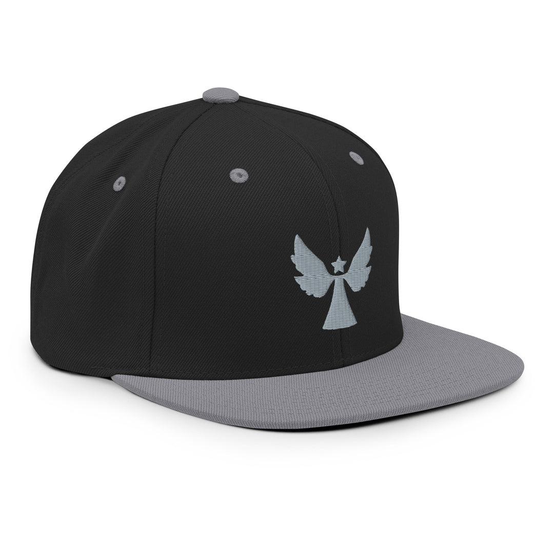 Angel Snapback Cap Black Silver